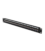 PATCH PANEL 24 PORTŮ 1U S KONEKTOREM TYPU F ČERNÝ LANBERG