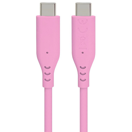 PREMIUMCORD Kabel USB-C na USB-C, 60W, 480Mbps, silikonový, růžový, 1,5m