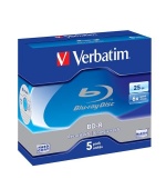 VERBATIM BD-R SL(5-pack)Blu-Ray/Jewel/6x/25GB