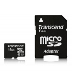 TRANSCEND MicroSDHC karta 16GB Premium, Class 10 UHS-I 300x + adaptér