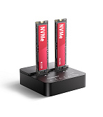 AXAGON ADSA-M2C22L, USB-C 20Gbps dokovací stanice pro 2× M.2 NVMe SSD s funkcí klonování