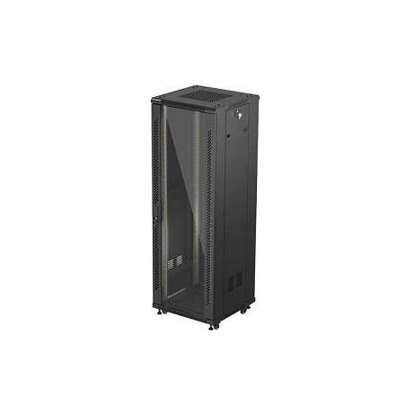 LANBERG 19" VOLNĚ STOJÍCÍ RACKOVÁ SKŘÍŇ 37U/600X600 (FLAT PACK) S PROSKLENÝMI DVEŘMI ČERNÁ