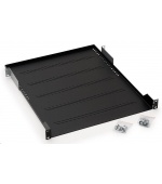 TRITON Police s perforací 19", 1U/650mm, nosnost 40kg, černá