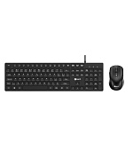 C-TECH Klávesnice KBM-108, drátový combo set s myší, multimediální, USB, CZ/SK