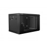 Nástěnný rack 19'' 6U 600X450mm černý flat pack