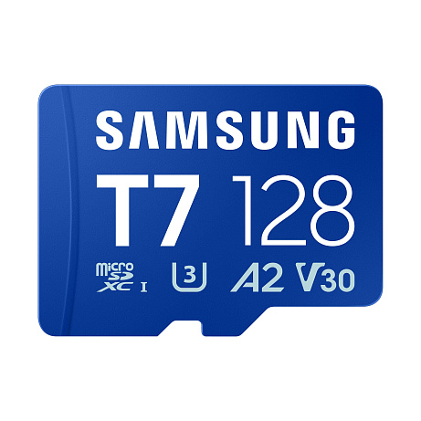 Samsung T7/Micro SDXC/128GB/UHS-I U3 / Class 10/Modrá