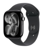 Apple Watch Series 11 GPS 42mm Jet Black Aluminium Case with Black Sport Band - S/M