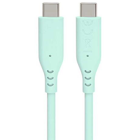 PREMIUMCORD Kabel USB-C na USB-C, 60W, 480Mbps, silikonový, tyrkysový, 1,5m