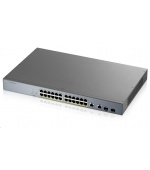 Zyxel GS1350-26HP 26 Port smart managed CCTV PoE switch, long range, 375W, 24x GbE, 2x combo RJ45/SFP