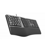 C-TECH Klávesnice KB-113E USB, ERGO, černá, CZ/SK