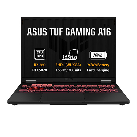 ASUS TUF Gaming A16/FA608UP-RV096W/R7-260/16"/WUXGA/16GB/1TB/RTX 5070/W11H/Gray/2R