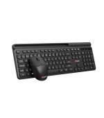 C-TECH klávesnice s myší WLKMC-05B, Bezdrátový set 2.4GHz, CZ, Černá