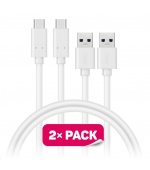 CONNECT IT Wirez USB-C (Type C) -> USB-A, USB 3.1 Gen 1, bílý, 1 m (2 ks v balení)