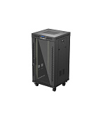 19" VOLNĚ STOJÍCÍ RACKOVÁ SKŘÍŇ 22U 600X600 ČERNÉ SKLENĚNÉ DVEŘE LANBERG (PLOCHÉ BALENÍ) V2