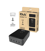 Club3D nabíječka 240W Charging Station GaN, 4xUSB-C, PPS + PD 3.1 Support + Led Display