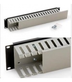 TRITON 19" vyvazovací panel 2U jednostranná plastová lišta, šedo-černá