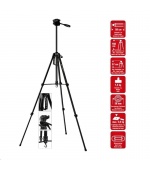 Braun Stativ Lightweight 160S (57-160cm, 1200 g, 3-směrná hlava, max. 5kg, černý)