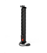 19" rozvodný panel ACAR 8x230V s IEC konektorem pro UPS, vypínač, indikátor napětí, přepěťová ochrana, kabel 3m