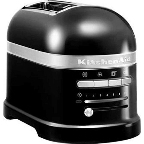 KitchenAid Artisan 5KMT2204EOB toustovač lesklá černá, 2 topinky, auto senzor, 7 stupňů, bagel, rozmrazování