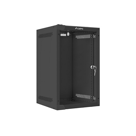 LANBERG RACKOVÁ SKŘÍŇ 10" PRO MONTÁŽ NA STĚNU 9U/280X310 (FLAT PACK) S PROSKLENÝMI DVEŘMI ČERNÁ