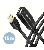 AXAGON ADR-215, USB 2.0 A-M -> A-F aktivní prodlužovací / repeater kabel, 15m