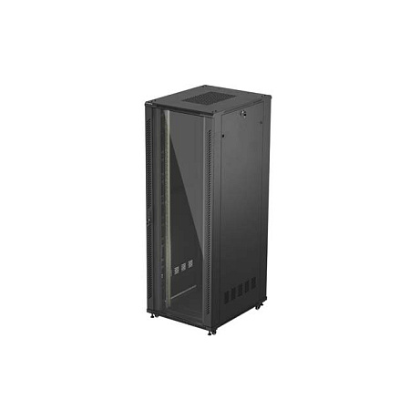 19" VOLNĚ STOJÍCÍ RACKOVÁ SKŘÍŇ 47U/800X1000 (FLAT PACK) S PROSKLENÝMI DVEŘMI ČERNÁ LANBERG