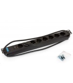 TRITON 19" rozvodný panel 8x230V DIN- 2m, kontrolka, černý