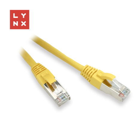 LYNX FTP patch kabel Cat5e PVC, CCA, 0,5m, žlutý (balení obsahuje 10ks)