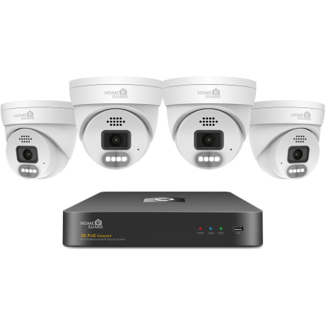 iGET HOMEGUARD HGNVK84804 - kamerový PoE set 2K NVR 8CH + 4x venkovní kamera se zvukem