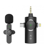 Viking bezdrátový mikrofon s klipem M360, konektor USB-C / Lightning / 3,5 mm jack