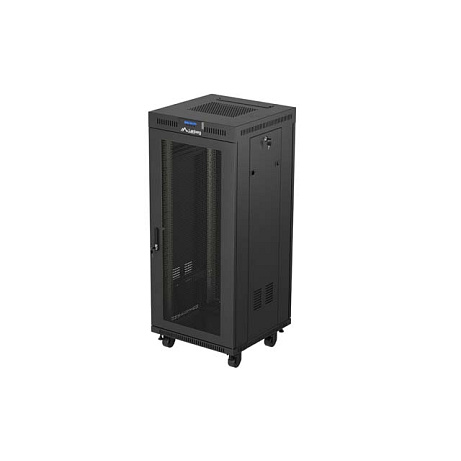19" VOLNĚ STOJÍCÍ RACKOVÁ SKŘÍŇ 27U/600X600 (FLAT PACK) SE SÍŤOVANÝMI DVEŘMI LCD ČERNÁ LANBERG V2