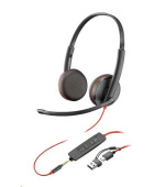 Poly Blackwire 3225 náhlavní souprava, 3.5 mm jack + USB-C/A adaptér, stereo (bulk)