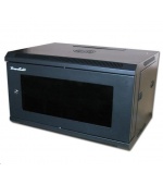 XtendLan 19" nástěnný rozvaděč 6U 600x450, nosnost 60 kg, skleněné kouřové dveře, svařovaný, černý