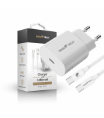 RhinoTech 25W PD nabíjecí adaptér s kabelem USB-C na USB-C 60W 1M bílá
