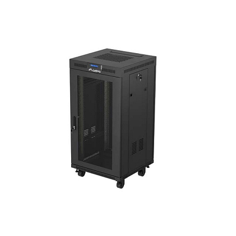 19" VOLNĚ STOJÍCÍ RACKOVÁ SKŘÍŇ 22U/600X600 (FLAT PACK) SE SÍŤOVÝMI DVEŘMI LCD ČERNÁ LANBERG V2