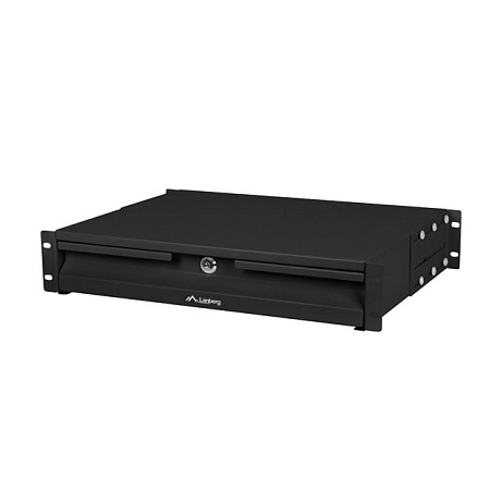 19" 2U 360MM ČERNÁ SKŘÍŇOVÁ ZÁSUVKA LANBERG (2U/483X360MM NOSNOST DO 90KG, 4BODOVÁ MONTÁŽ)