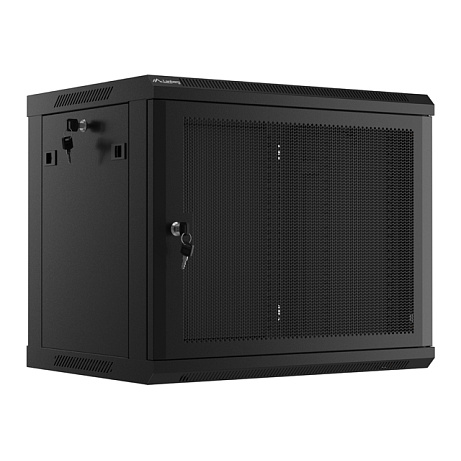 LANBERG 19" RACKOVÁ SKŘÍŇ PRO MONTÁŽ NA STĚNU 9U/600X450 S PERFOROVANÝMI DVEŘMI ČERNÁ