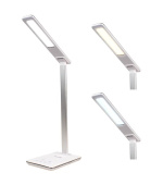 Stolní LED lampička Huslog bílá s bezdrátovou nabíječkou