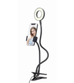 GEMBIRD selfie kampička LED ring s držákem telefonu, USB