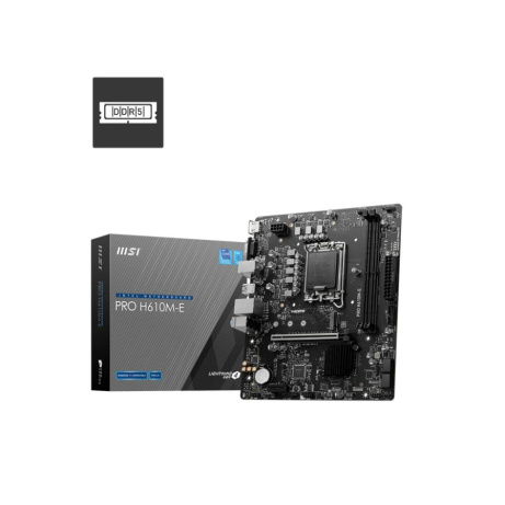 MSI MB Sc LGA1700 PRO H610M-E, Intel H610, 2xDDR5, 1xHDMI, 1xVGA, mATX