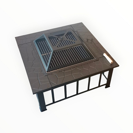 Čtvercové kryté ohniště PIT-008 80 cm s odkládací plochou