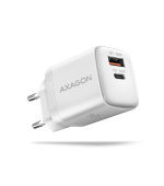 AXAGON ACU-PQ30W, Sil nabíječka do sítě 30W, 2x port (USB-A + USB-C), PD3.0/PPS/QC4+/SFC/AFC/Apple, bílá
