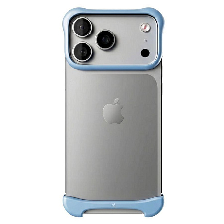 Arc Pulse - hliníkový ochranný rám na iPhone 18 Pro, matný světle modrý