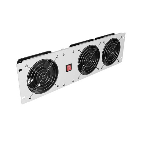 VERTIKÁLNÍ VENTILAČNÍ PANEL 19" 3U PRO RACK TŘI VENTILÁTORY 230V ŠEDÝ LANBERG