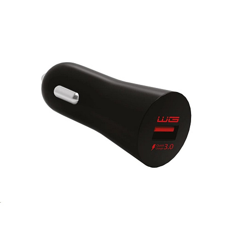 WG - Autonabíječka Fast 1x USB-A, Quick Charge 3.0, 5 V - 9 V - 12 V, černá