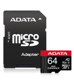 Adata High Endurance/Micro SD/64GB/UHS-I U3 / Class 10/+ Adaptér