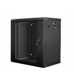 Nástěnný rack 19'' 12U 600X450mm černý flat pack