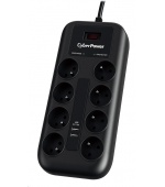 CyberPower Surge Buster™ 8 zásuvek, 2xUSB, 1.8m, New