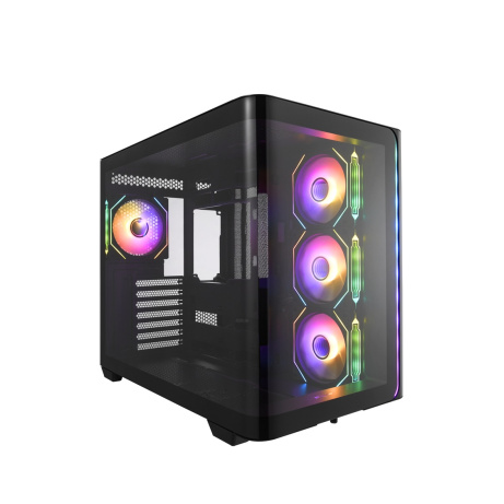 FSP M580-BP/Midi Tower/Transpar./Černá