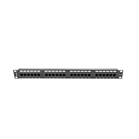 LANBERG PATCH PANEL 24 PORTŮ 1U 19" CAT.5E UTP ČERNÝ